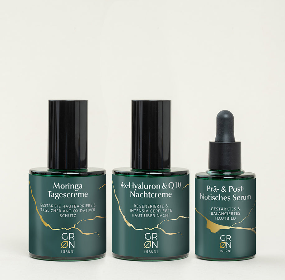 Set 3: Tagescreme, Nachtcreme, Prä- & Postbiotisches Serum