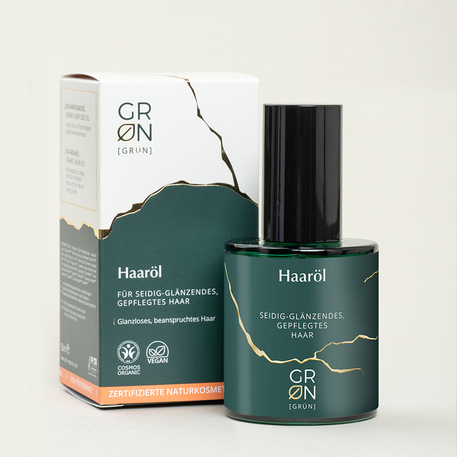 Biokosmetik Haaröl COSMOS Organic 100% natürlich und vegan mit Faltschachtel