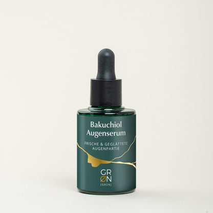 Bakuchiol-Augenserum mit Hyaluronsäure, Euphrasia- und Apfelminze-Extrakt für hydratisierte und glatte Augenpartie