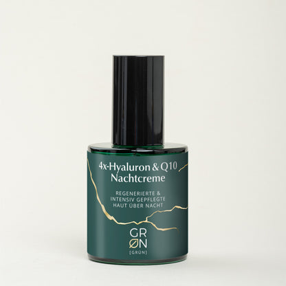 4-fach Hyaluron & Q10 Nachtcreme parfümfrei mit Bio-Mohnöl für intensiv hydratisierte Haut